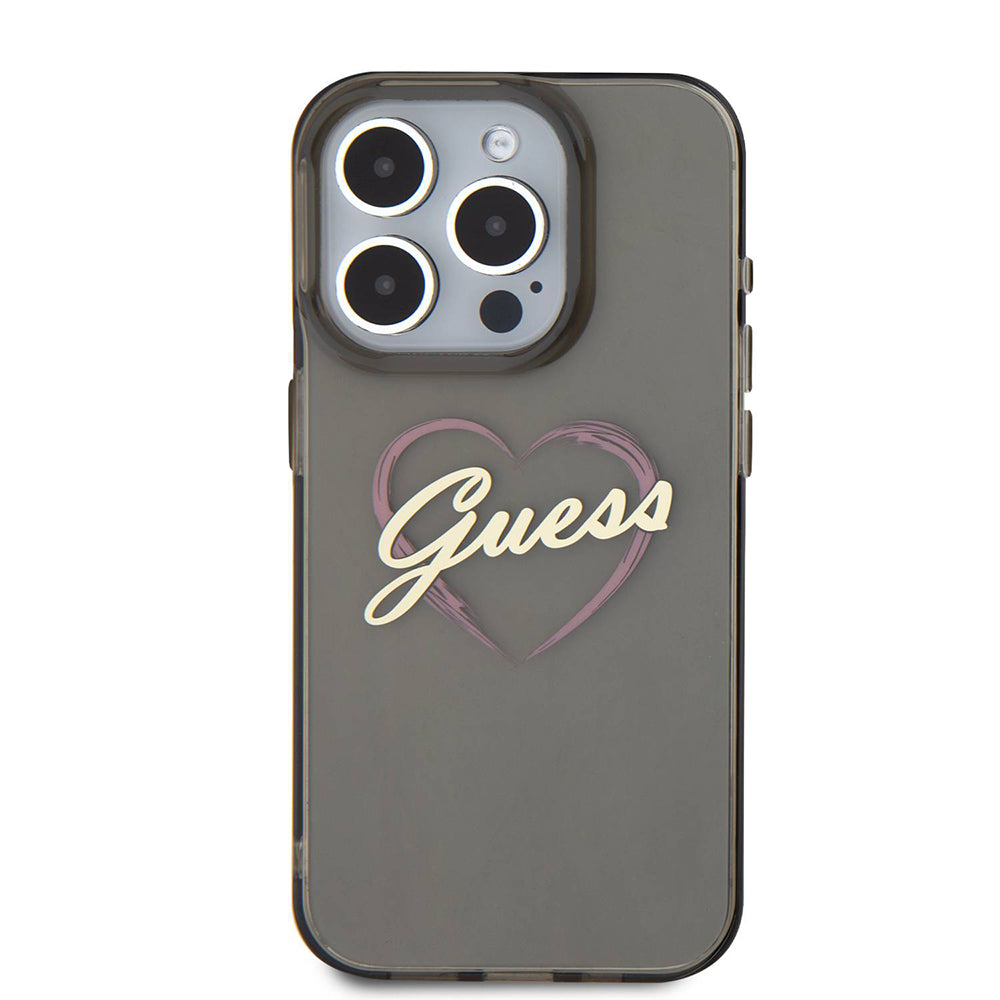 Hoesje voor Apple iPhone 16 Pro Max, Guess, IML Heart, Zwart