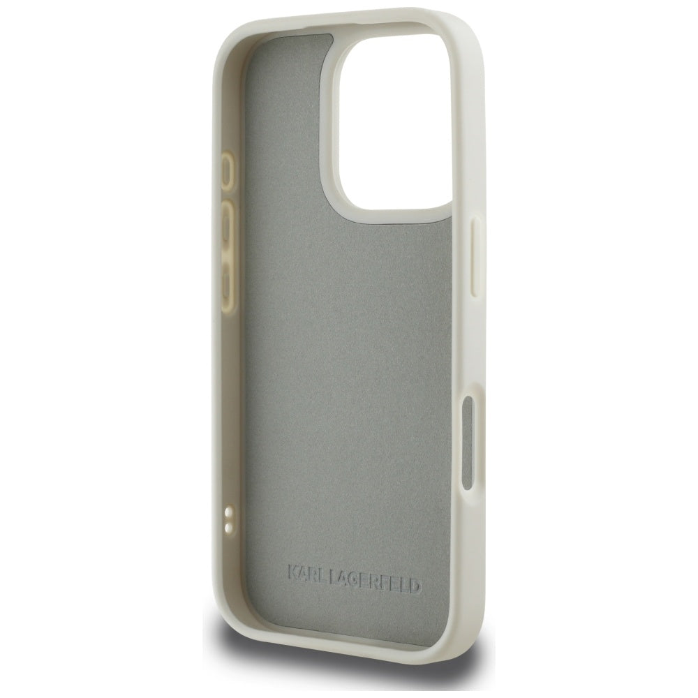Hoes voor Apple iPhone 16 Pro Max, Karl Lagerfeld, 3D Rubber Karl & Choupette, Beige