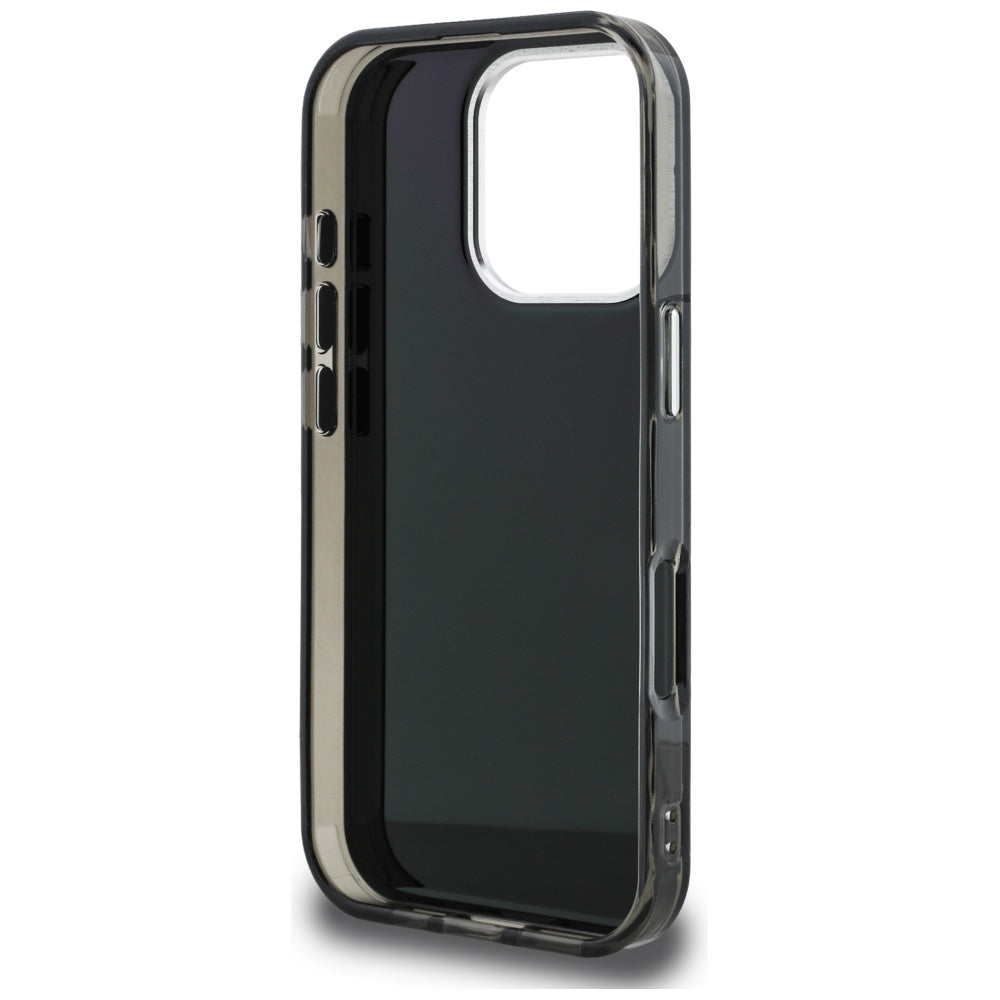 Hoes voor Apple iPhone 16 Pro Max, Karl Lagerfeld, IML Aquarelle Logo Choupette, Zwart