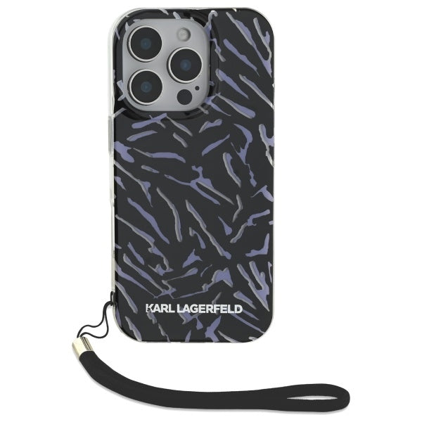 Hoes voor Apple iPhone 16 Pro Max, Karl Lagerfeld, Zebra met Koordriem, Paars