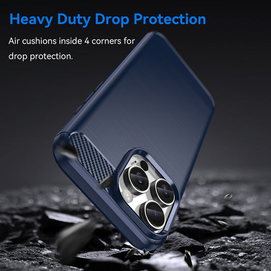 Hoes voor Apple iPhone 16 Pro Max, Techsuit, Carbon, Blauw