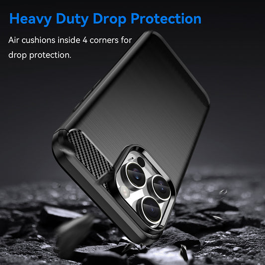 Hoes voor Apple iPhone 16 Pro Max, Techsuit, Carbon, Zwart