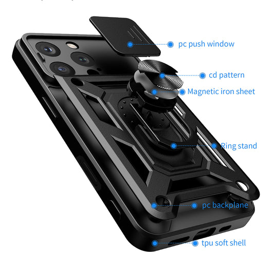 Hoes voor Apple iPhone 16 Pro, Techsuit, CamShield, Roze