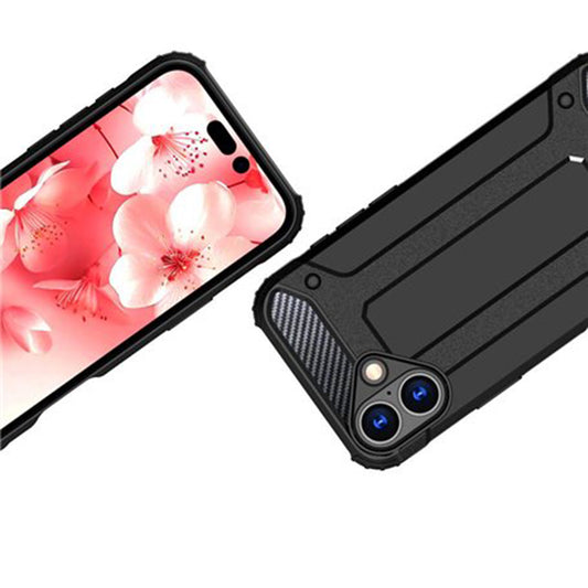 Hoes voor Apple iPhone 16 Pro, Techsuit, Hybrid Armor, Zwart