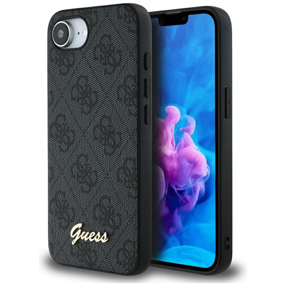 Hoes voor Apple iPhone 17e / 16e, Guess, 4G Script Logo, Zwart