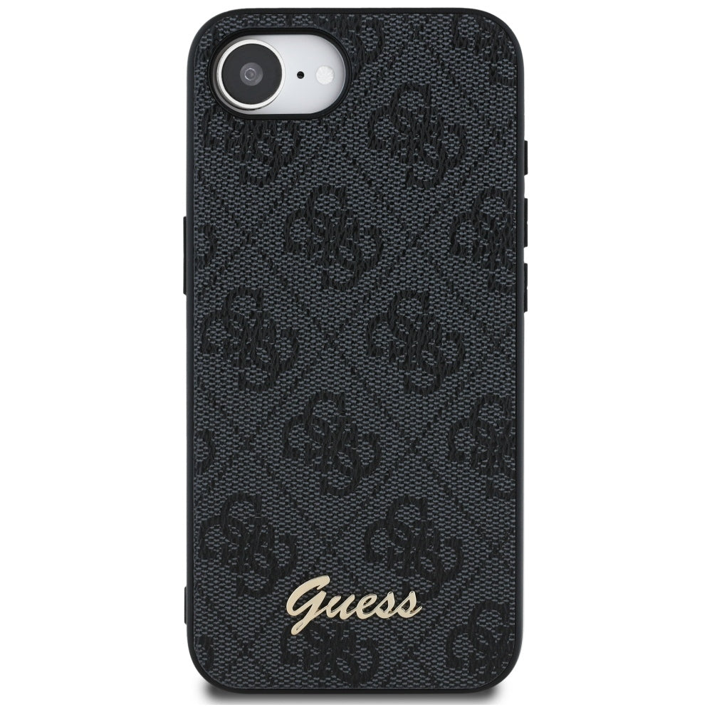 Hoes voor Apple iPhone 17e / 16e, Guess, 4G Script Logo, Zwart