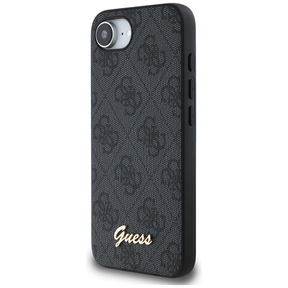 Hoes voor Apple iPhone 17e / 16e, Guess, 4G Script Logo, Zwart
