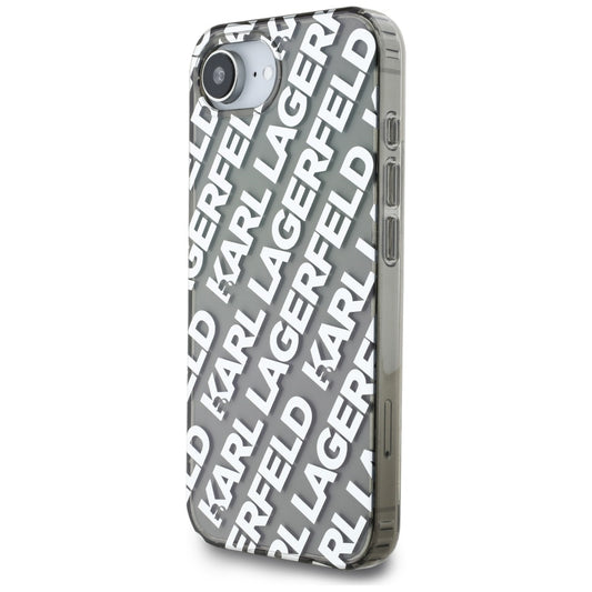 Hoes voor Apple iPhone 16e, Karl Lagerfeld, IML Luxury Silver Fullover Logo, Zilverkleurig