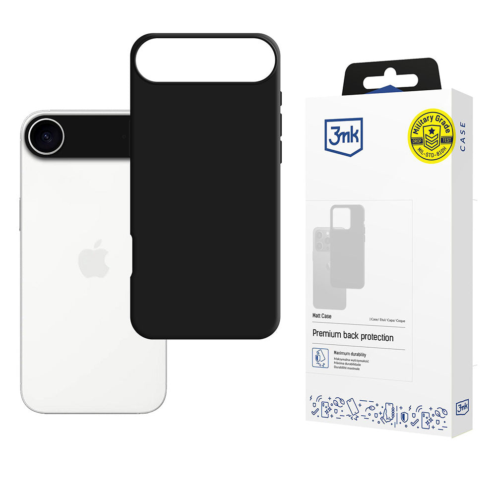 Hoes voor Apple iPhone 17 Air, 3MK, Mat Zwart