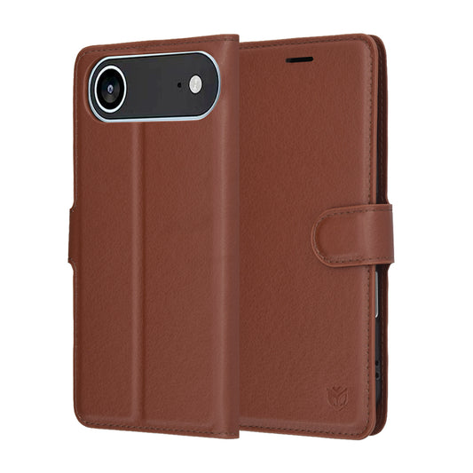 Hoes voor Apple iPhone 17 Air, Techsuit, Leather Folio, Bruin