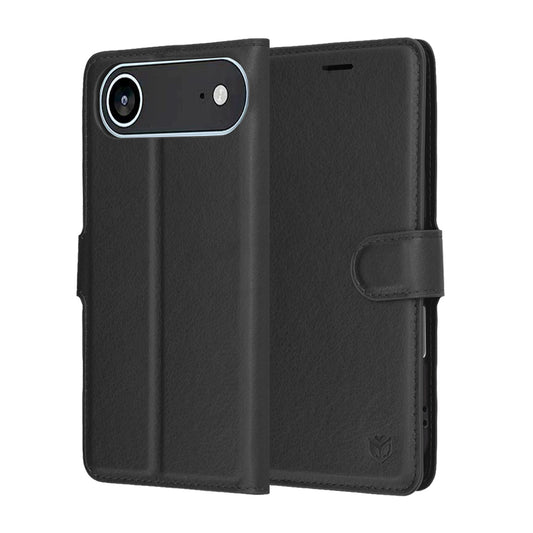 Hoes voor Apple iPhone 17 Air, Techsuit, Leather Folio, Zwart