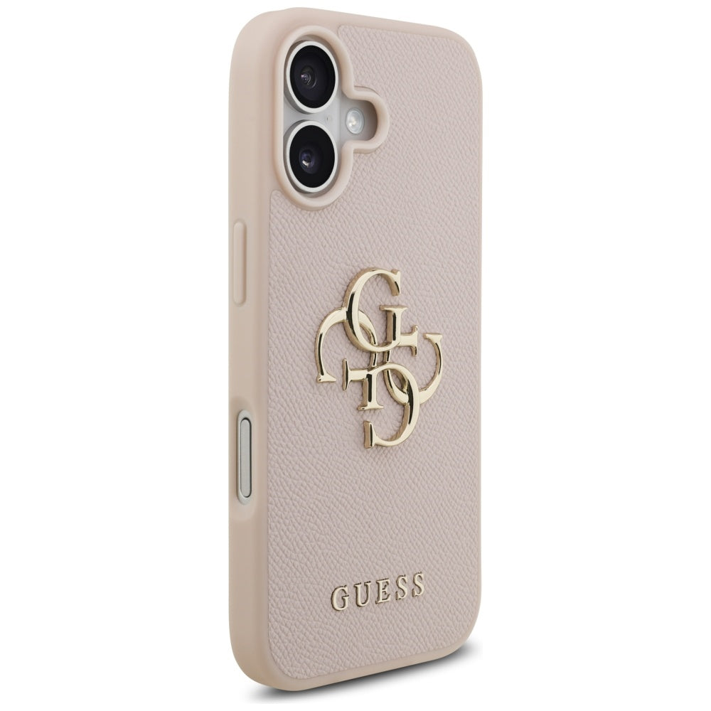 Case for Apple iPhone 17, Guess, 4G Grained Big and Classic Logo, Pink