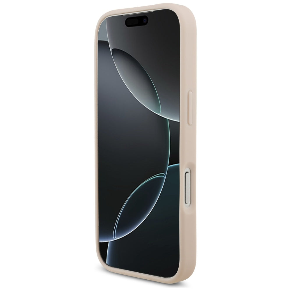 Hoes voor Apple iPhone 17 Pro, Guess, 4G Grained Big and Classic Logo, Roze
