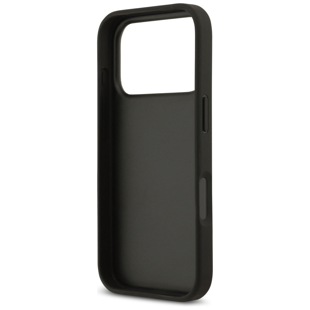 Hoes voor Apple iPhone 17 Pro, Guess, 4G Grained Roses Big Logo, Zwart