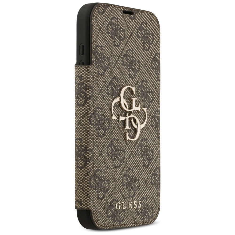 Hoes voor Apple iPhone 17 Pro, Guess, 4G Metal Logo, Bruin