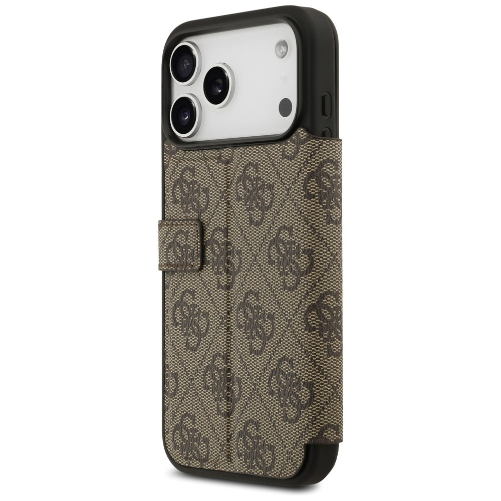Hoes voor Apple iPhone 17 Pro, Guess, 4G Metal Logo, Bruin