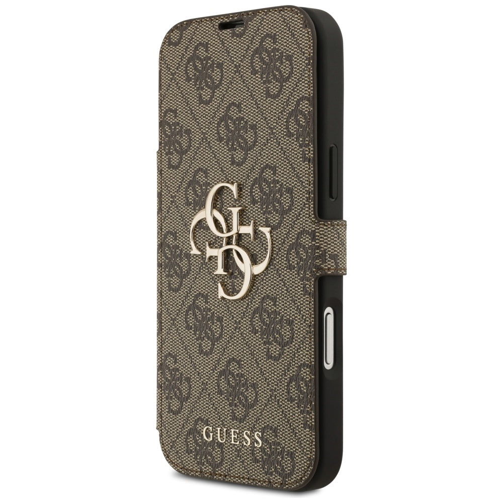 Hoes voor Apple iPhone 17 Pro, Guess, 4G Metal Logo, Bruin