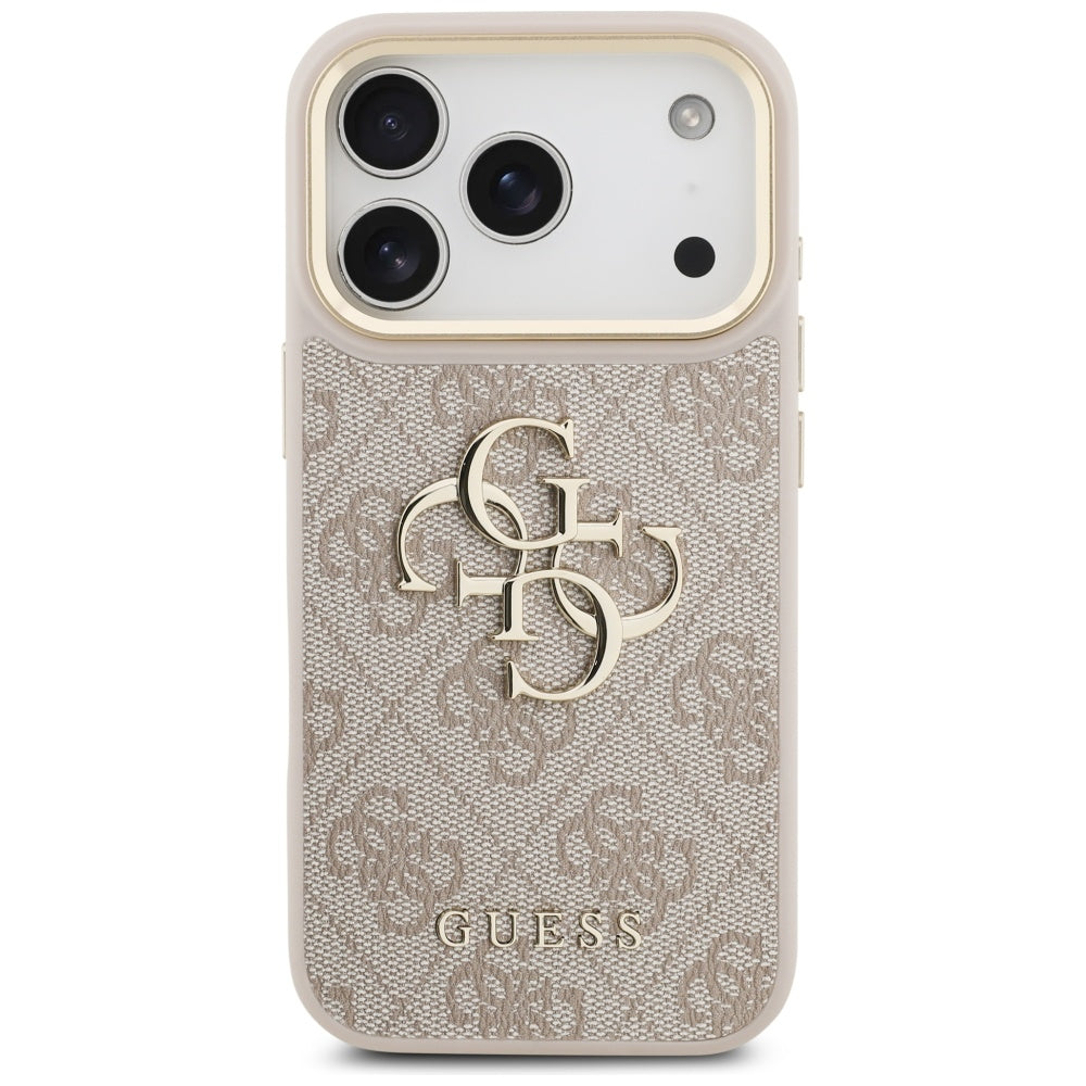 Hoes voor Apple iPhone 17 Pro, Guess, Big 4G Classic Logo met Grote Band, Roze