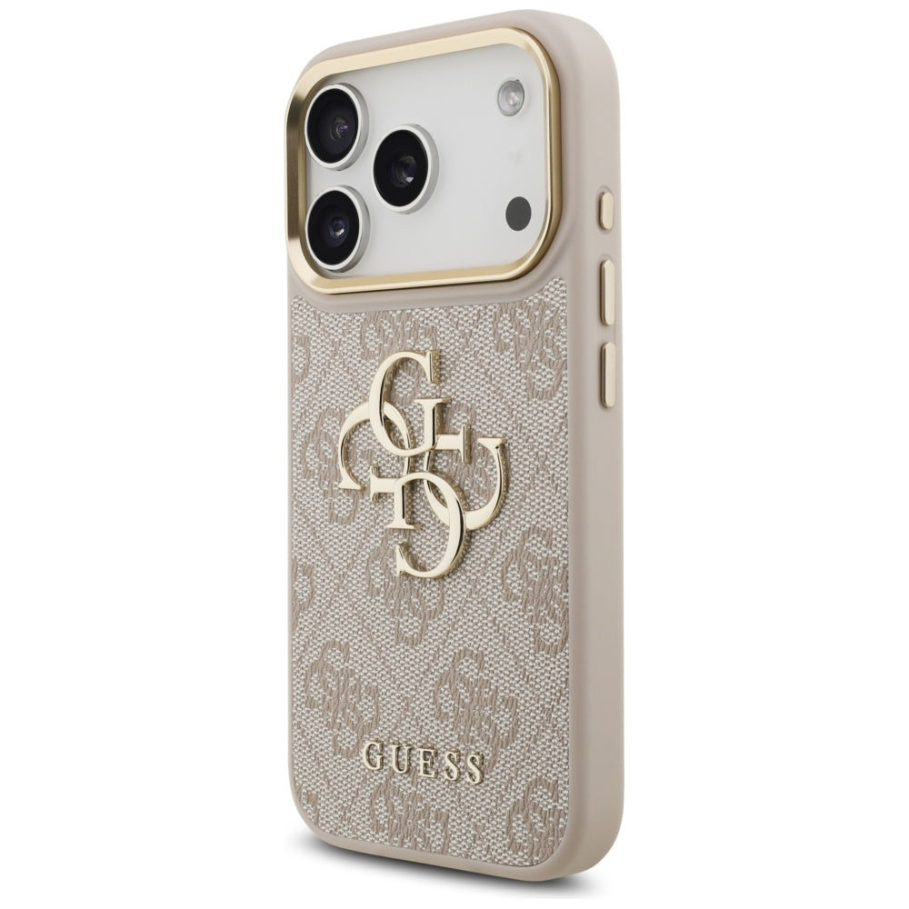 Hoes voor Apple iPhone 17 Pro, Guess, Big 4G Classic Logo met Grote Band, Roze