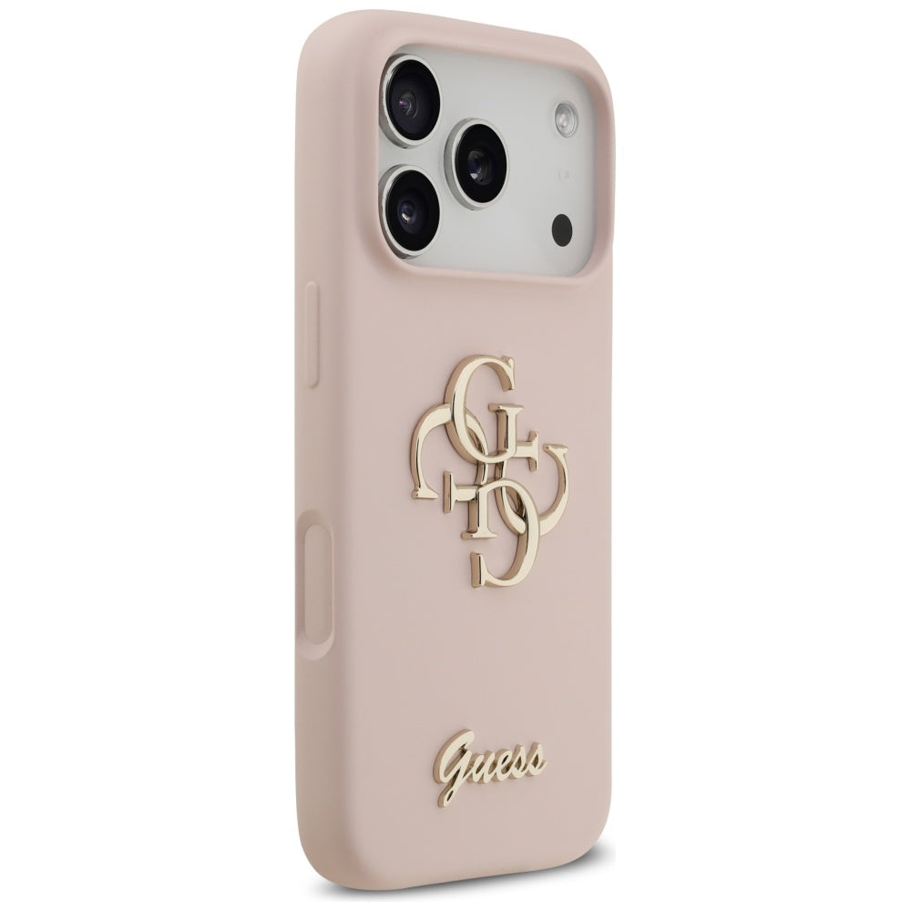 Hoesje voor Apple iPhone 17 Pro, Guess, Big 4G Script, Lichtroze