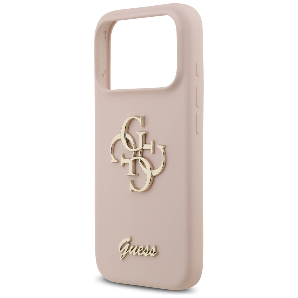 Hoesje voor Apple iPhone 17 Pro, Guess, Big 4G Script, Lichtroze