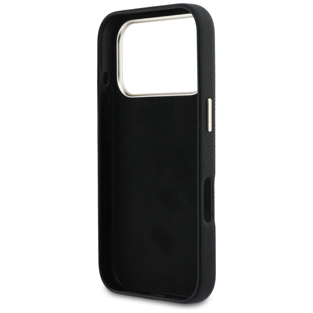 Hoes voor Apple iPhone 17 Pro, Guess, Resin Logo, Zwart