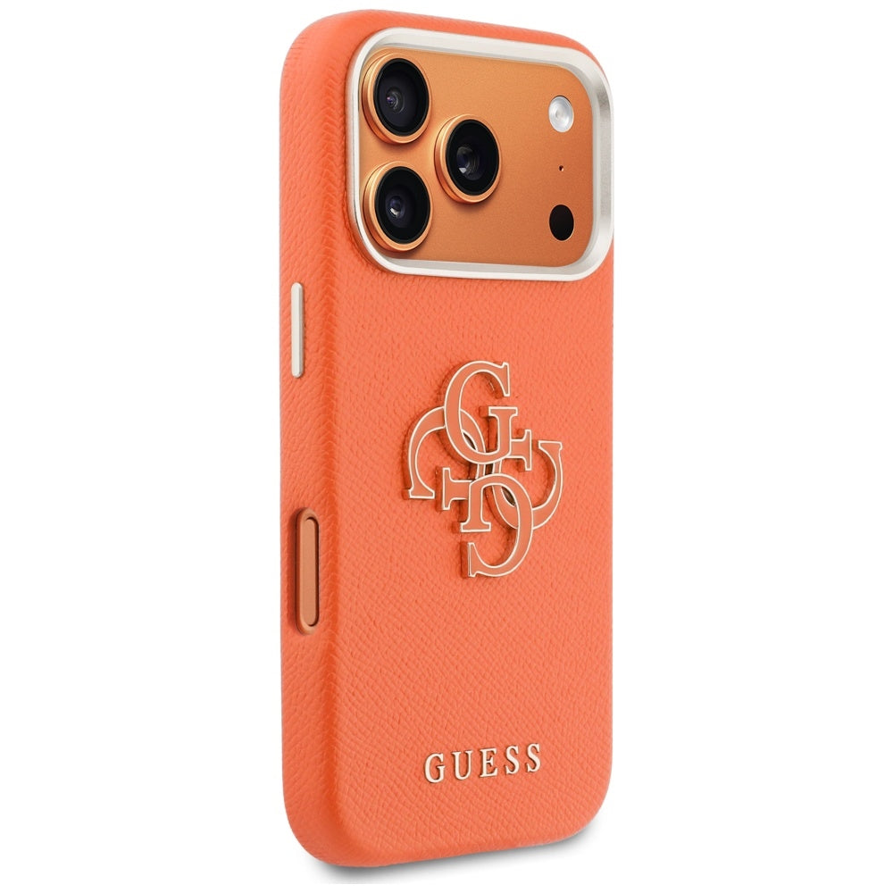 Hoes voor Apple iPhone 17 Pro, Guess, Resin Logo, Oranje
