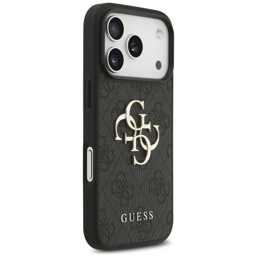 Hoes voor Apple iPhone 17 Pro Max, Guess, 4G Classic Logo met Band, Zwart