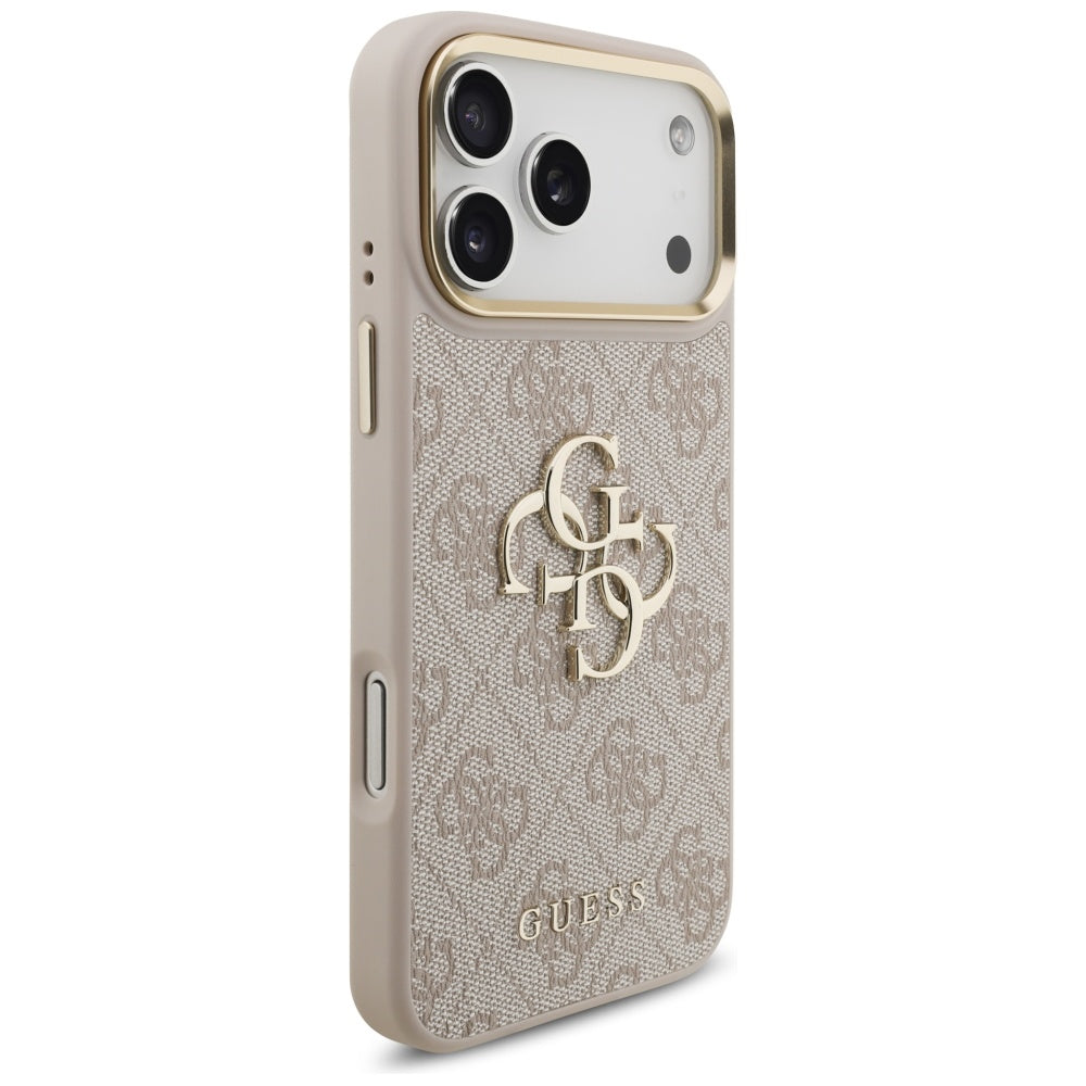 Hoes voor Apple iPhone 17 Pro Max, Guess, Big 4G Classic Logo met Grote Band, Roze