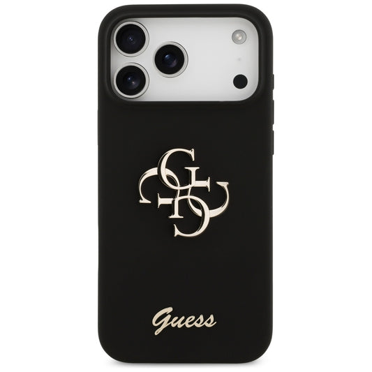 Hoes voor Apple iPhone 17 Pro Max, Guess, Big 4G Script, Zwart