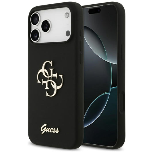Hoes voor Apple iPhone 17 Pro Max, Guess, Big 4G Script, Zwart