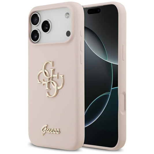 Hoesje voor Apple iPhone 17 Pro Max, Guess, Big 4G Script, Lichtroze