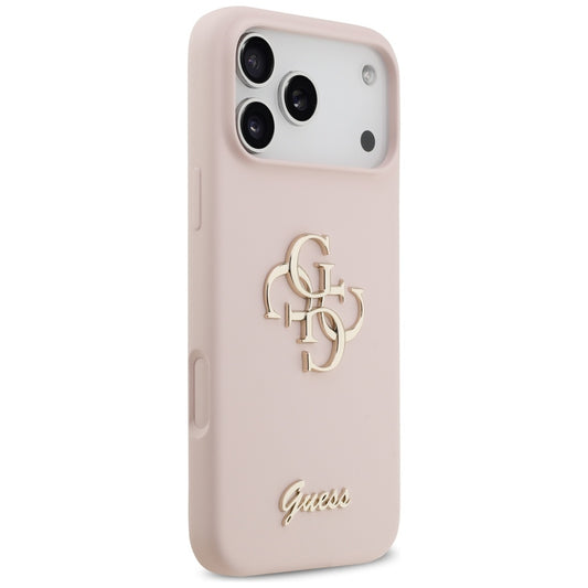Hoesje voor Apple iPhone 17 Pro Max, Guess, Big 4G Script, Lichtroze