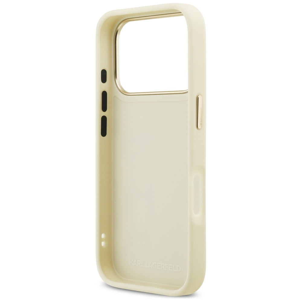 Hoes voor Apple iPhone 17 Pro Max, Karl Lagerfeld, Script Logo, Beige