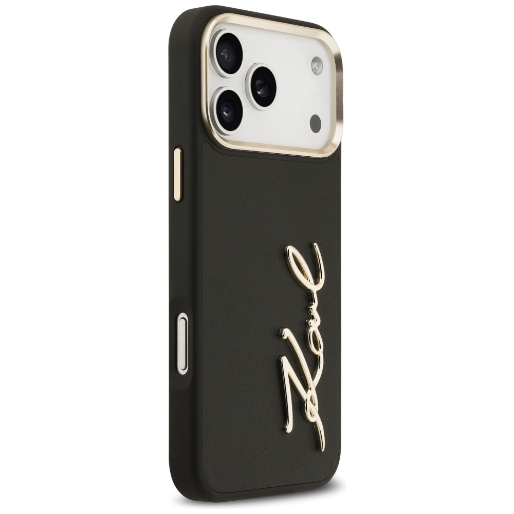 Hoes voor Apple iPhone 17 Pro Max, Karl Lagerfeld, Script Logo, Zwart