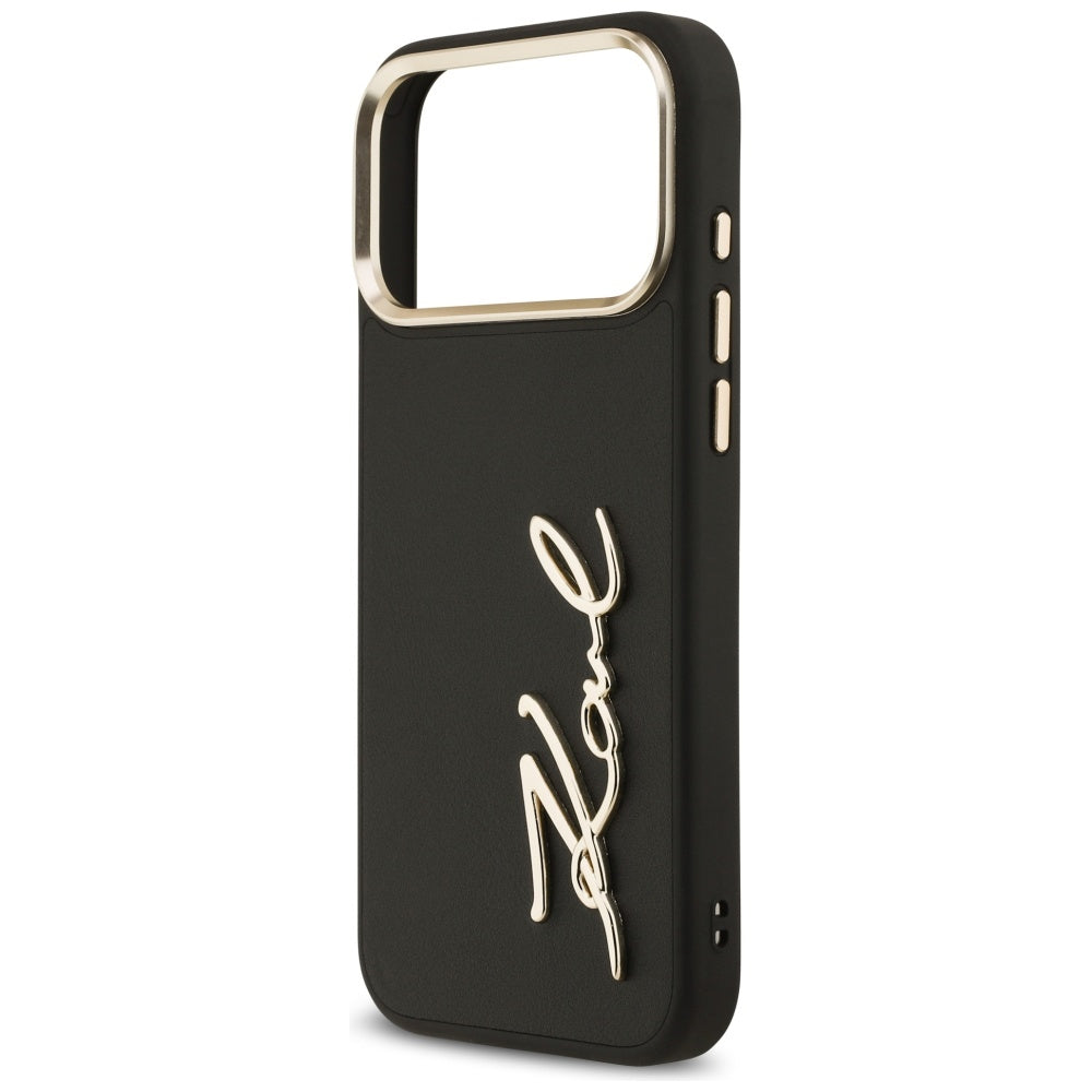Hoes voor Apple iPhone 17 Pro Max, Karl Lagerfeld, Script Logo, Zwart