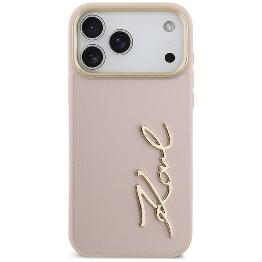 Hoes voor Apple iPhone 17 Pro Max, Karl Lagerfeld, Script Logo, Roze