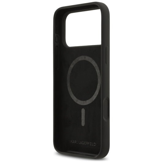 Hoes voor Apple iPhone 17 Pro Max, Karl Lagerfeld, Sketch en Logo Karl, Zwart