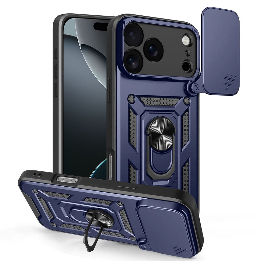 Hoes voor Apple iPhone 17 Pro Max, Techsuit, CamShield, Blauw