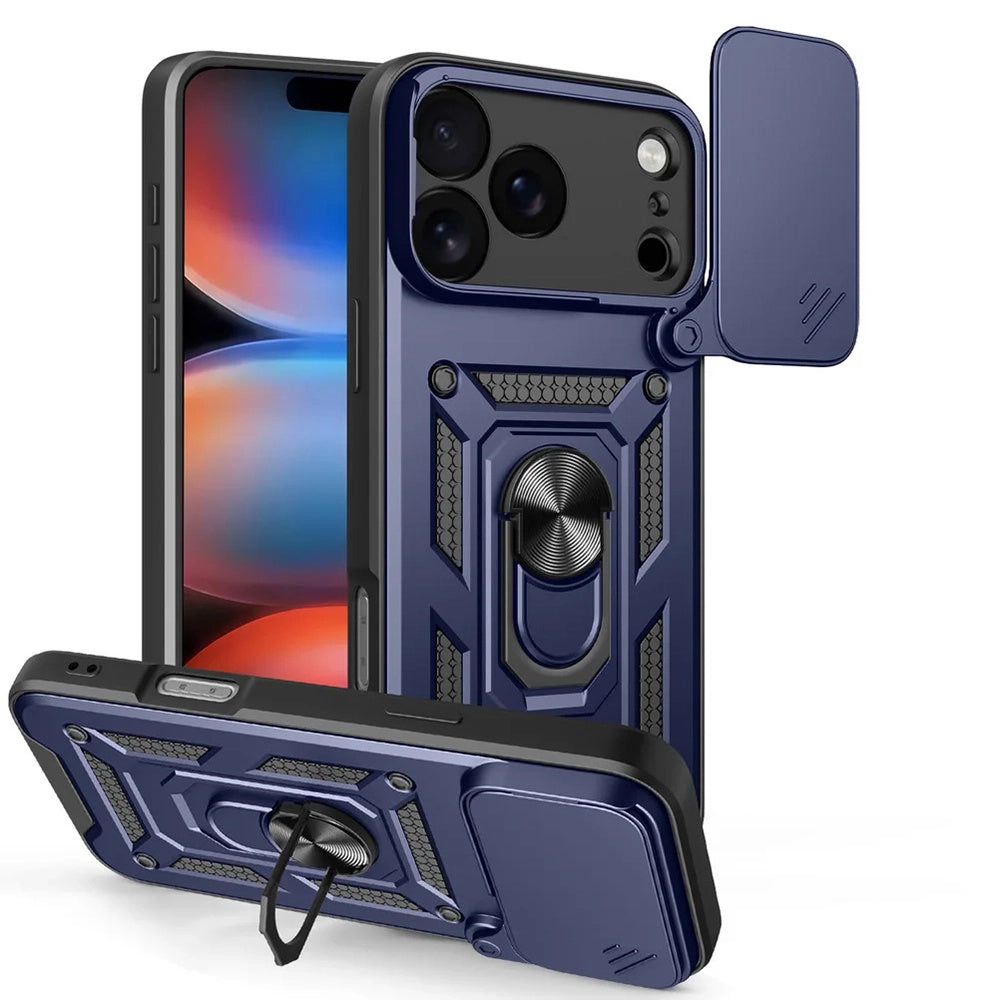 Hoes voor Apple iPhone 17 Pro, Techsuit, CamShield, Blauw
