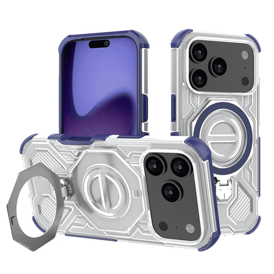 Hoes voor Apple iPhone 17 Pro, Techsuit, Carbon Shield Pro, Blauw