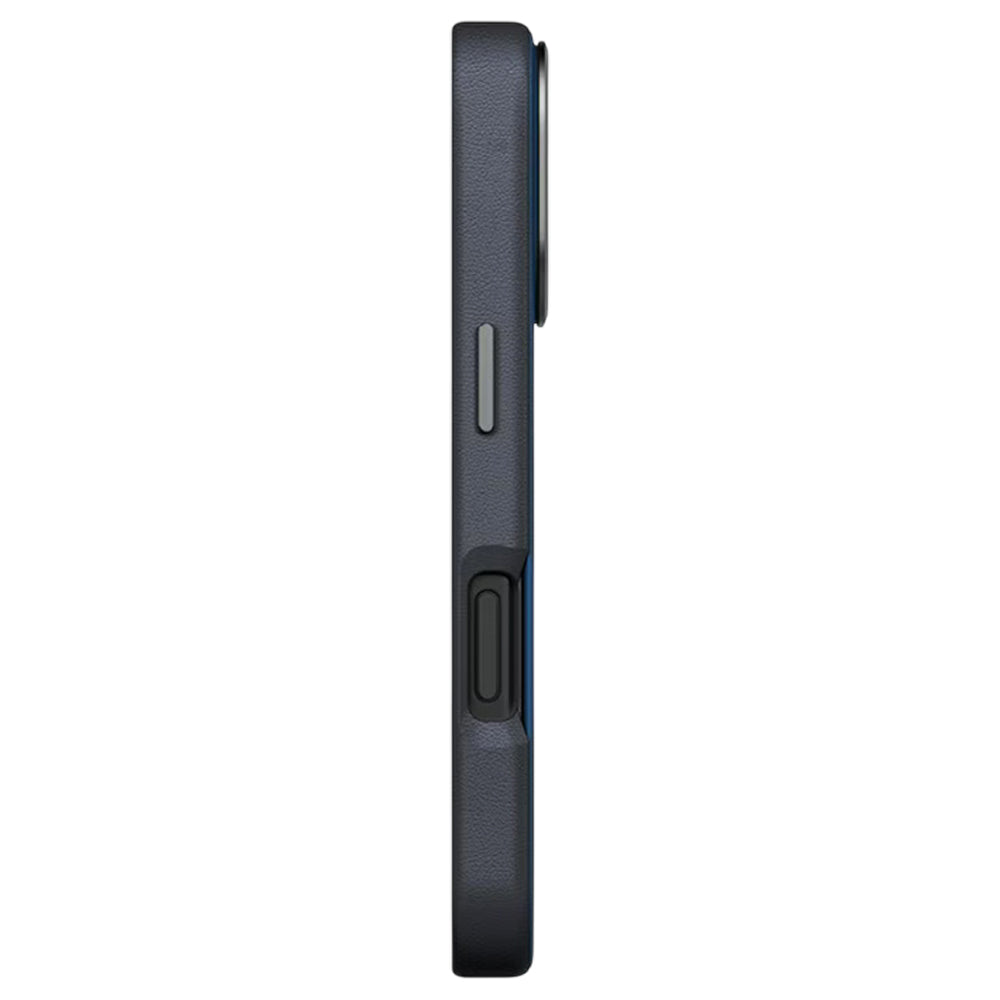 Hoes voor Apple iPhone 17 Pro, UNIQ, Lyden Leatherette, Zwartblauw