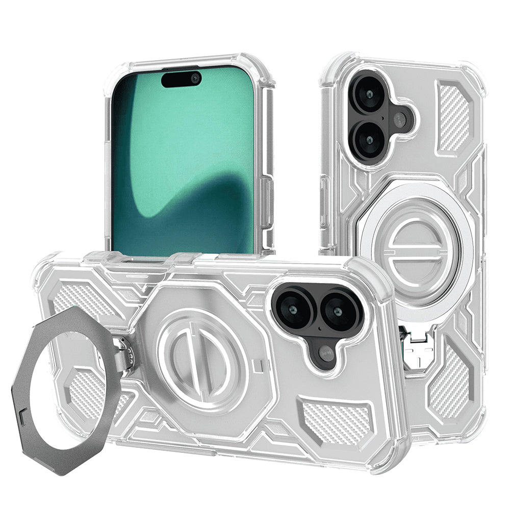 Hoes voor Apple iPhone 17, Techsuit, Carbon Shield Pro, Wit