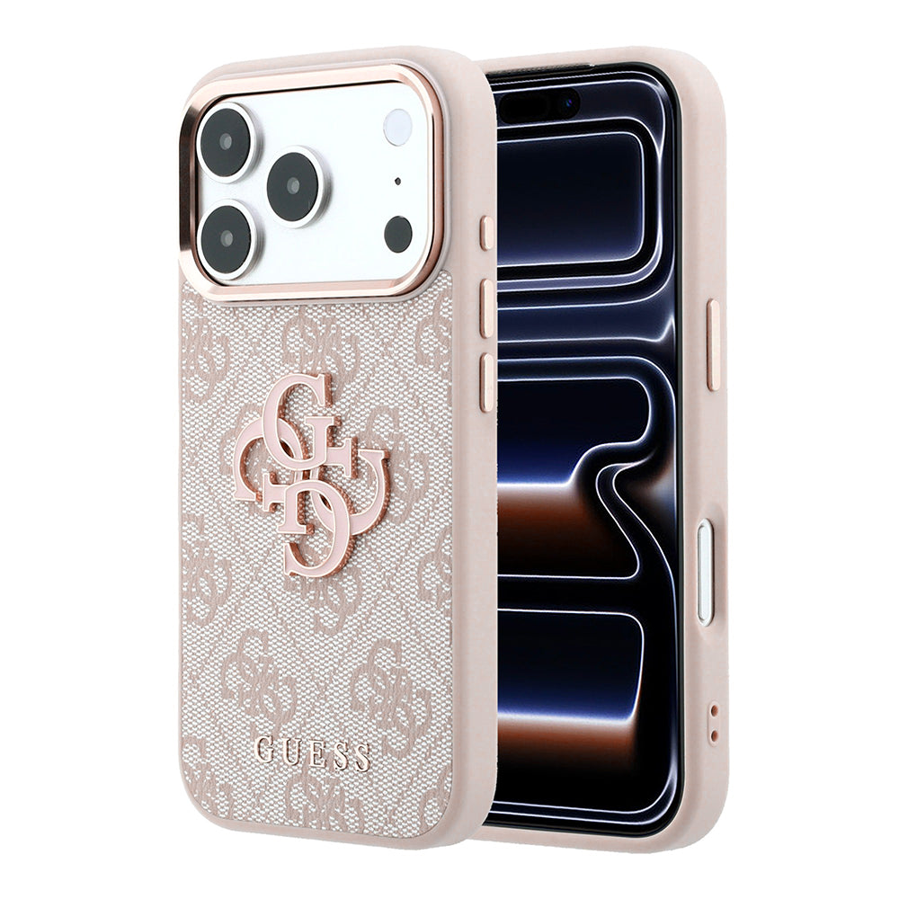 Hoes voor Apple iPhone 18 Pro / 17 Pro, Guess, 4G Big Resin Logo, Roze