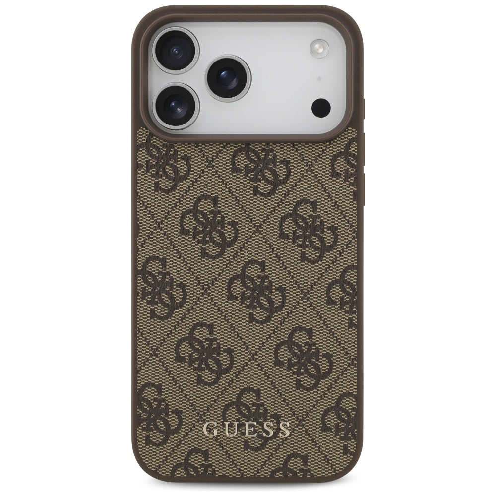 Hoes voor Apple iPhone 18 Pro / 17 Pro, Guess, 4G Classic Logo, Bruin