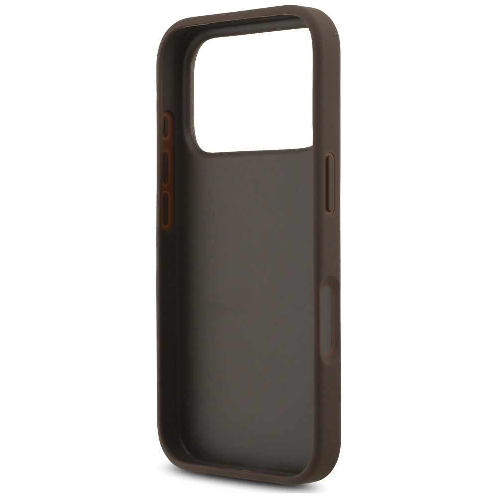 Hoes voor Apple iPhone 18 Pro / 17 Pro, Guess, 4G Classic Logo met Band, Bruin