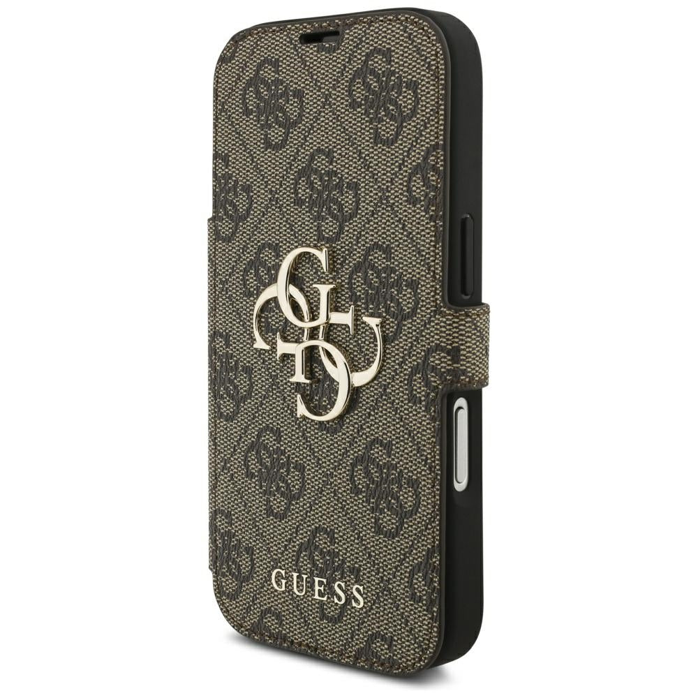 Hoes voor Apple iPhone 18 Pro / 17 Pro, Guess, 4G Metal Logo, Bruin