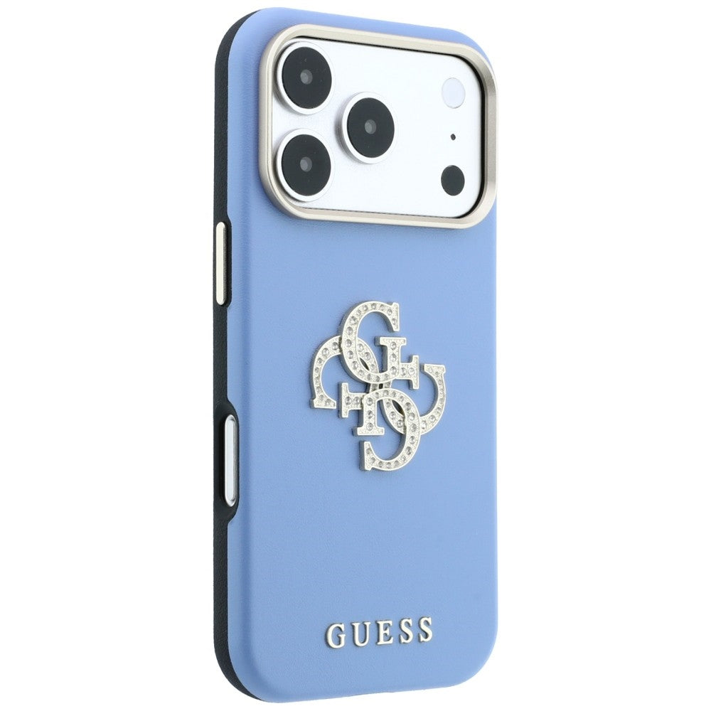 Hoes voor Apple iPhone 18 Pro / 17 Pro, Guess, Smooth Big Strass Logo, Bleu