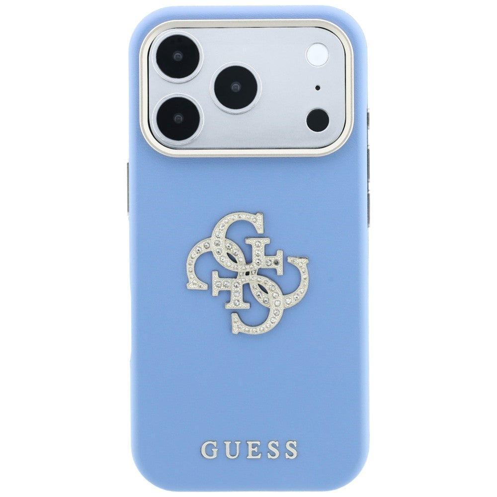 Hoes voor Apple iPhone 18 Pro / 17 Pro, Guess, Smooth Big Strass Logo, Bleu