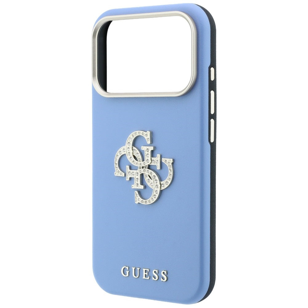 Hoes voor Apple iPhone 18 Pro / 17 Pro, Guess, Smooth Big Strass Logo, Bleu